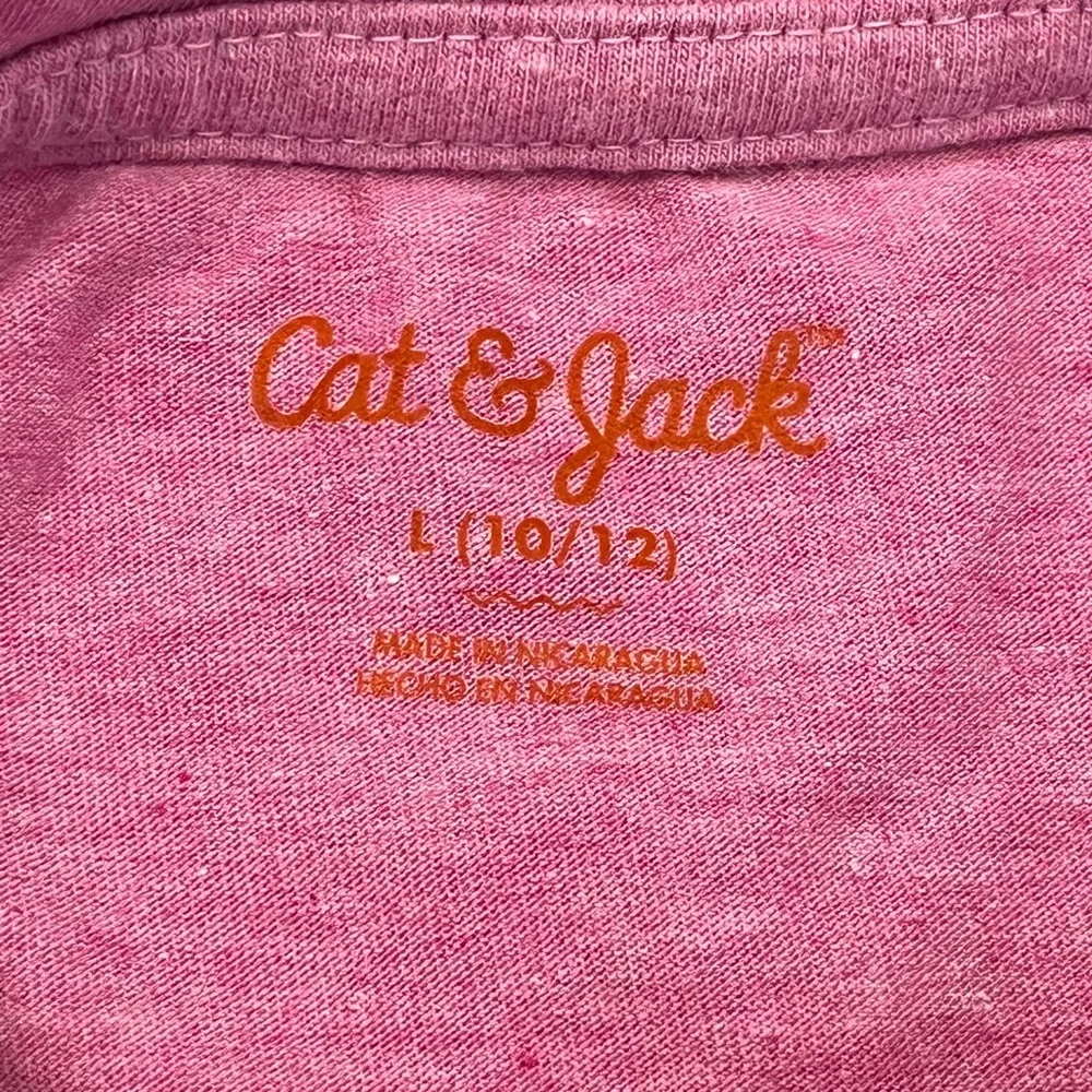 Cat & Jack Girls L 10/12 Owl Shirt Graphic Tee Long Sleeve Pink